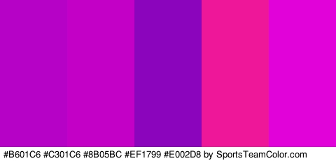 #B601C6 #C301C6 #8B05BC #EF1799 #E002D8 Colors