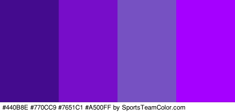 #440B8E #770CC9 #7651C1 #A500FF Colors