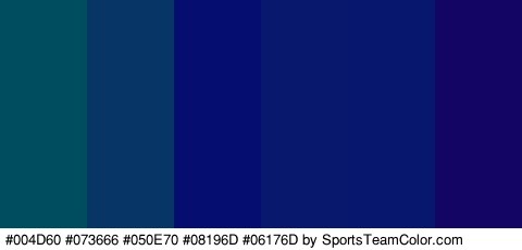 #004D60 #073666 #050E70 #08196D #06176D #130563 Colors