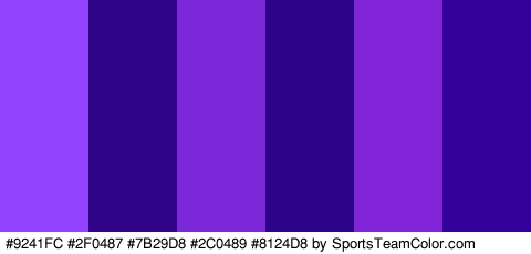 #9241FC #2F0487 #7B29D8 #2C0489 #8124D8 #34019B Colors