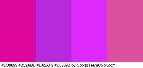 #DD0699 #B32ADD #DA2AF9 #D8509B Colors