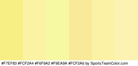 #F7EF83 #FCF2A4 #F6F9A2 #F9EA9A #FCF2A6 #FCF3B3 Colors