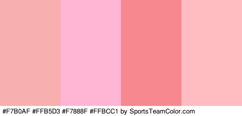 #F7B0AF #FFB5D3 #F7888F #FFBCC1 Colors