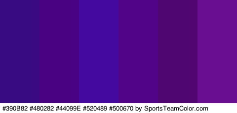 #390B82 #480282 #44099E #520489 #500670 #6A0E91 Colors