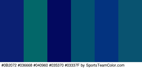 #0B2072 #036668 #040960 #035370 #03337F #0A5370 Colors