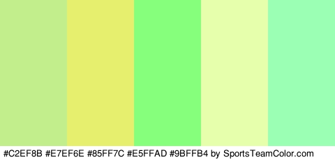 #C2EF8B #E7EF6E #85FF7C #E5FFAD #9BFFB4 Colors