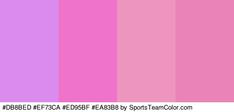 #DB8BED #EF73CA #ED95BF #EA83B8 Colors