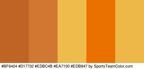 #BF6424 #D17732 #EDBC4B #EA7100 #EDB847 Colors