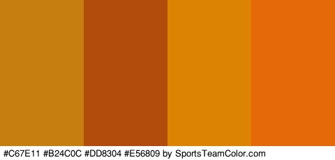 #C67E11 #B24C0C #DD8304 #E56809 Colors