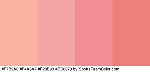 #F7B2A0 #F4A6A7 #F28E93 #ED8078 Colors