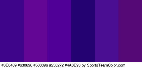 #3E0489 #630696 #500096 #250272 #4A0E93 #540977 Colors