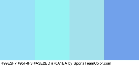 #99E2F7 #95F4F3 #A3E2ED #70A1EA Colors