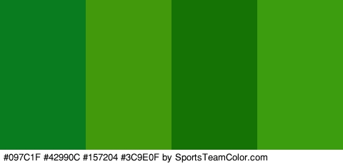 #097C1F #42990C #157204 #3C9E0F Colors