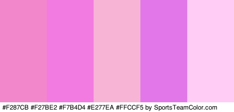 #F287CB #F27BE2 #F7B4D4 #E277EA #FFCCF5 Colors