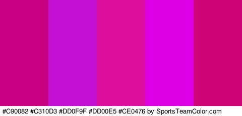 #C90082 #C310D3 #DD0F9F #DD00E5 #CE0476 Colors