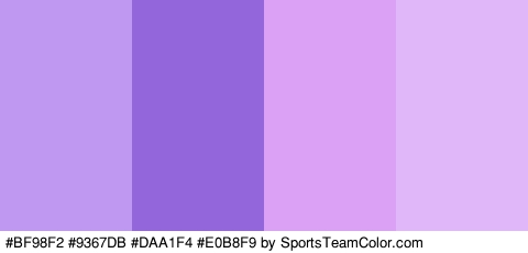 #BF98F2 #9367DB #DAA1F4 #E0B8F9 Colors