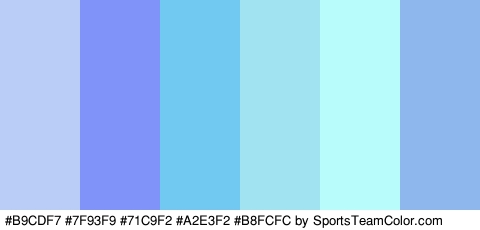 #B9CDF7 #7F93F9 #71C9F2 #A2E3F2 #B8FCFC #8EB8ED Colors