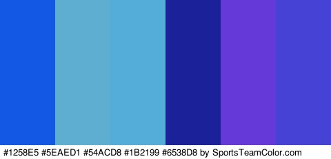 #1258E5 #5EAED1 #54ACD8 #1B2199 #6538D8 #4742D6 Colors