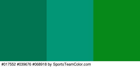 #017552 #039676 #068918 Colors