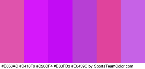 #E053AC #D418F9 #C20CF4 #B83FD3 #E0439C #C662E5 Colors