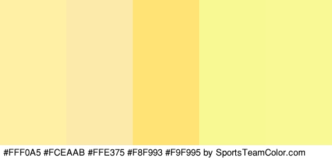 #FFF0A5 #FCEAAB #FFE375 #F8F993 #F9F995 Colors