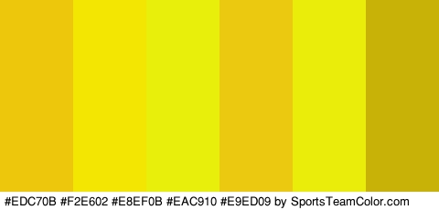 #EDC70B #F2E602 #E8EF0B #EAC910 #E9ED09 #C9B208 Colors