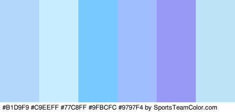 #B1D9F9 #C9EEFF #77C8FF #9FBCFC #9797F4 #BBE6F9 Colors