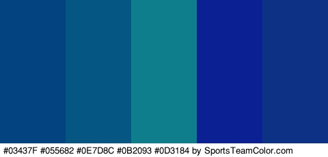 #03437F #055682 #0E7D8C #0B2093 #0D3184 Colors