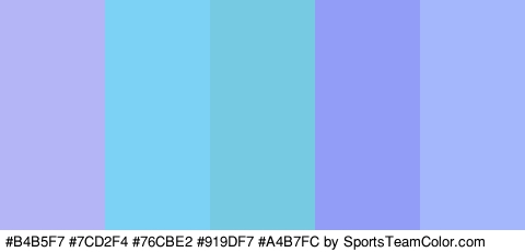 #B4B5F7 #7CD2F4 #76CBE2 #919DF7 #A4B7FC Colors