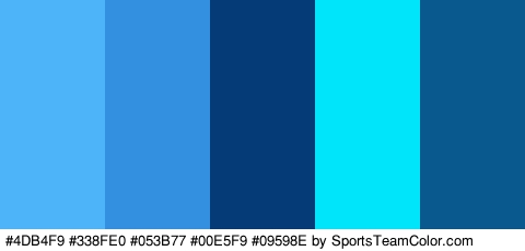 #4DB4F9 #338FE0 #053B77 #00E5F9 #09598E Colors