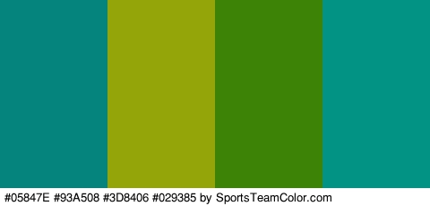 #05847E #93A508 #3D8406 #029385 Colors