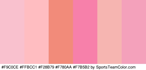 #F9C0CE #FFBCC1 #F28B79 #F780AA #F7B5B2 #F4A1BB Colors