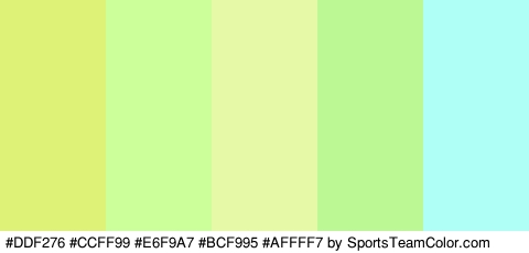 #DDF276 #CCFF99 #E6F9A7 #BCF995 #AFFFF7 Colors