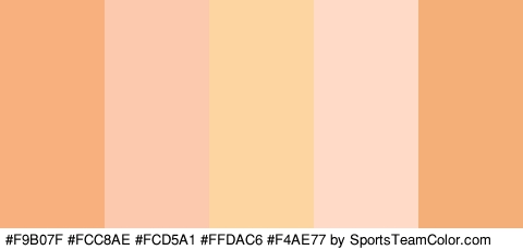 #F9B07F #FCC8AE #FCD5A1 #FFDAC6 #F4AE77 Colors