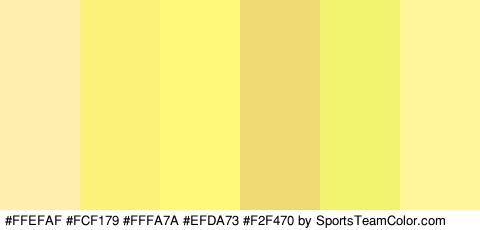 #FFEFAF #FCF179 #FFFA7A #EFDA73 #F2F470 #FFF69B Colors