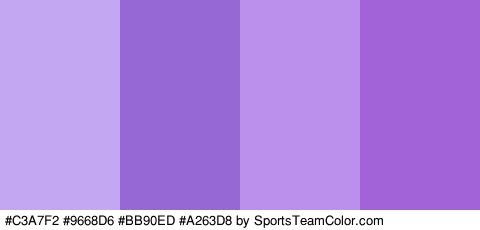 #C3A7F2 #9668D6 #BB90ED #A263D8 Colors