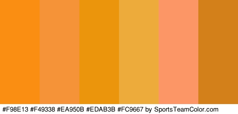 #F98E13 #F49338 #EA950B #EDAB3B #FC9667 #D3801B Colors