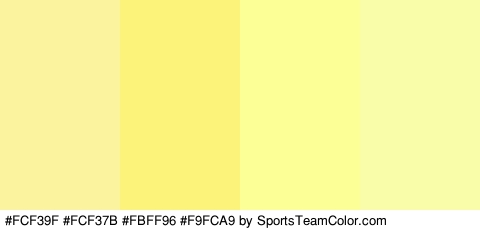 #FCF39F #FCF37B #FBFF96 #F9FCA9 Colors