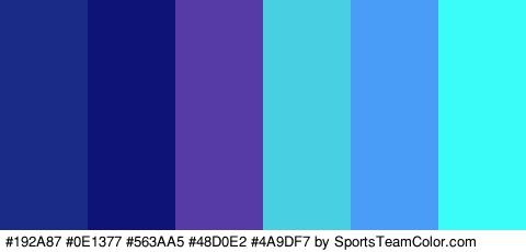 #192A87 #0E1377 #563AA5 #48D0E2 #4A9DF7 #3AFCF9 Colors