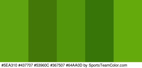 #5EA310 #437707 #53960C #367507 #64AA0D Colors