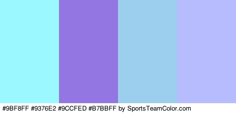 #9BF8FF #9376E2 #9CCFED #B7BBFF Colors