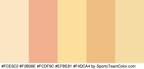 #FCE5C2 #F2B08E #FCDF9C #EFBE81 #F4DCA4 Colors