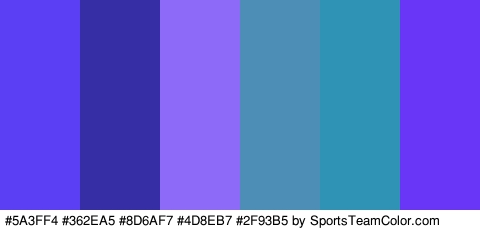 #5A3FF4 #362EA5 #8D6AF7 #4D8EB7 #2F93B5 #6936F7 Colors