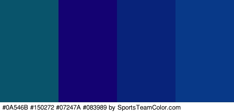 #0A546B #150272 #07247A #083989 Colors