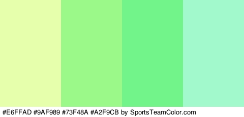 #E6FFAD #9AF989 #73F48A #A2F9CB Colors