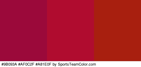 #9B093A #AF0C2F #A81E0F Colors