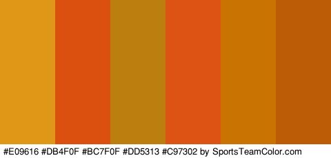 #E09616 #DB4F0F #BC7F0F #DD5313 #C97302 #BC5C07 Colors