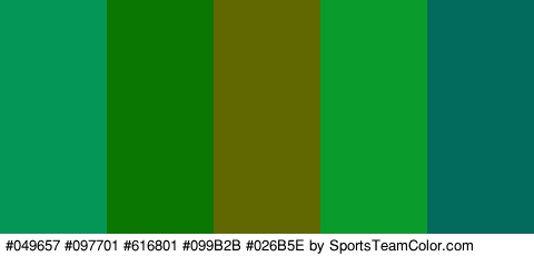 #049657 #097701 #616801 #099B2B #026B5E Colors