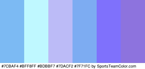 #7CBAF4 #BFF8FF #BDBBF7 #7DACF2 #7F71FC #8C73DD Colors