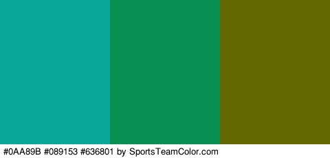 #0AA89B #089153 #636801 Colors